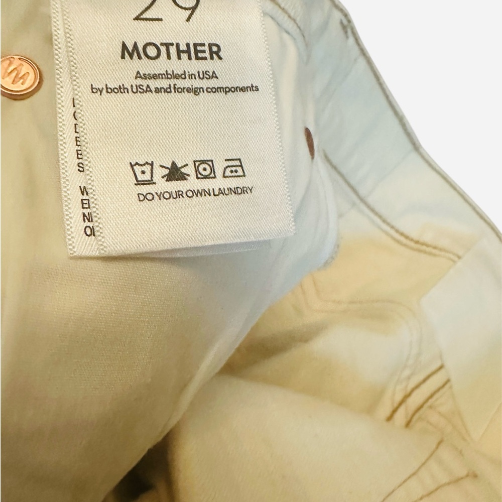 MOTHER Women's Straight Leg Jeans in Cream - Picture 8 of 13